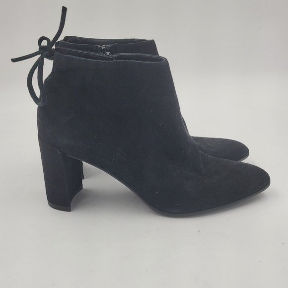 Stuart Weitzman " Lofty " Black Suede Side Zip Back Tie Ankle Bootie NWOB S 6 - Picture 10 of 12